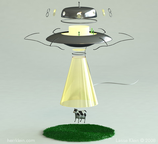 Illustration for article titled A Lamp That Celebrates Alien Cow Abductions Everywhere
